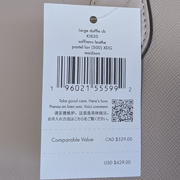 NWT Kate Spade Madison Large Dolly Duffle Crossbody, Pastel Lavender 💜 - Picture 15 of 16